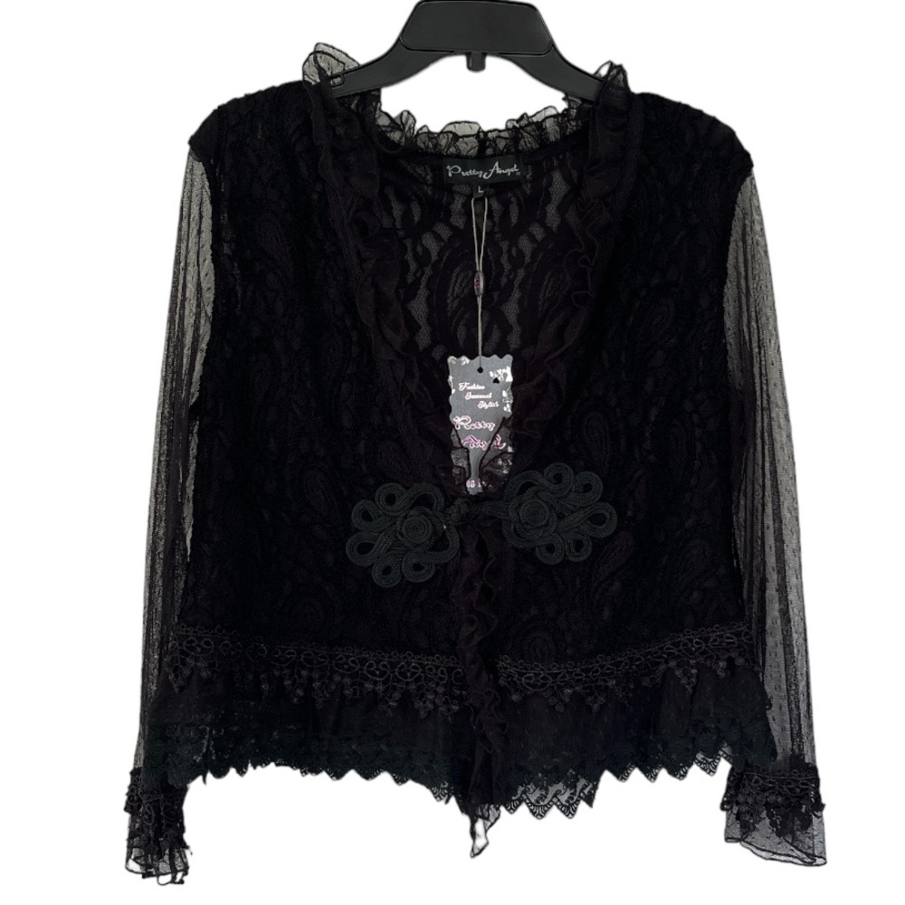 Pretty Angel Mixed Lace and Mesh Cardigan